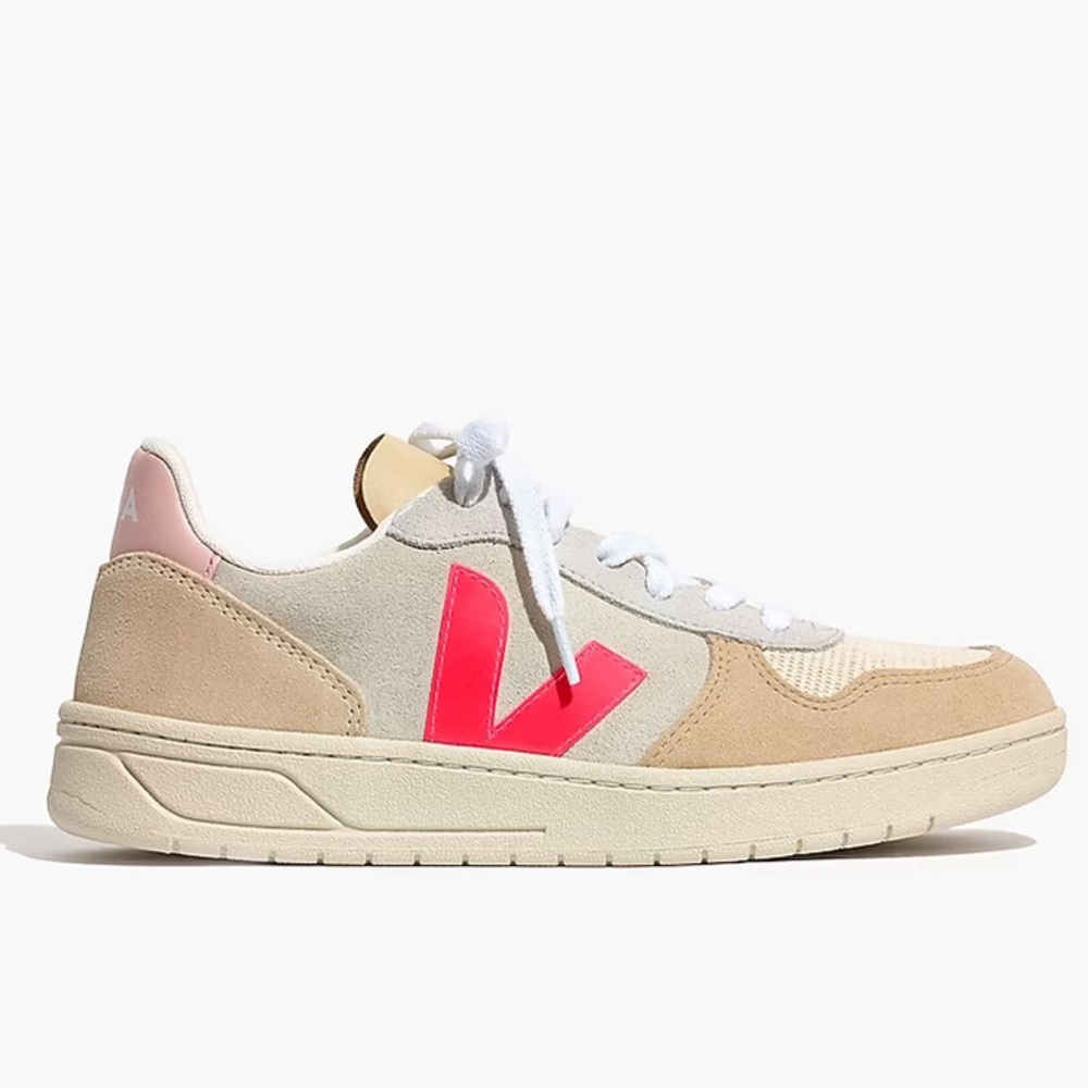 Veja V-10 suede sneakers in pink